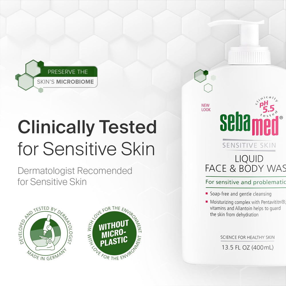 Sebamed fórmula sin parabenos, cuidado hipoalergénico para piel sensible.