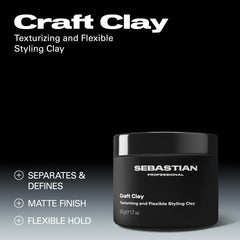 Sebastian Craft Clay: volumen desde la raíz para cabello corto