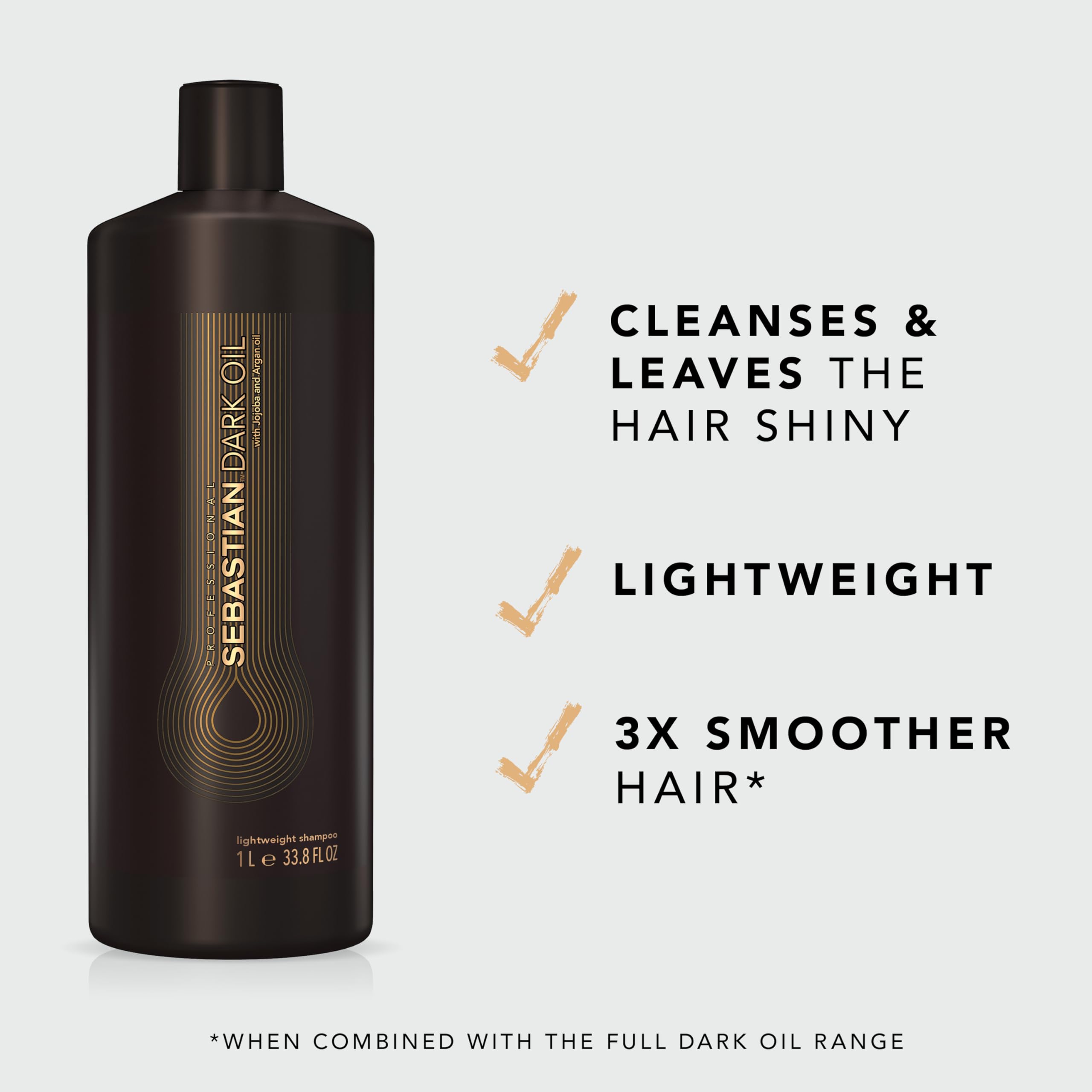 Sebastian Dark Oil with jojoba image emphasizes nourishing blend.