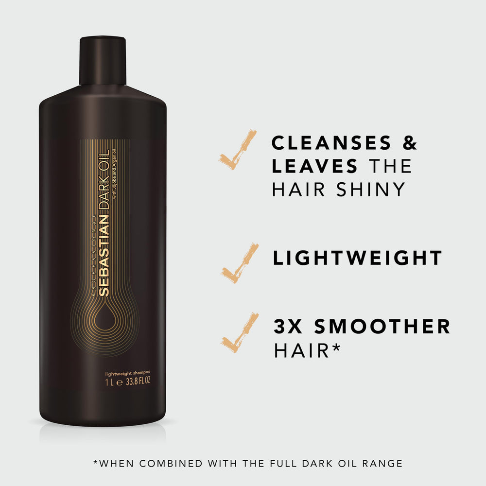 Sebastian Dark Oil with jojoba image emphasizes nourishing blend.