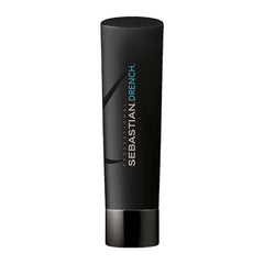 Sebastian Drench Shampoo bottle front showing deep moisture for dry, frizzy hair