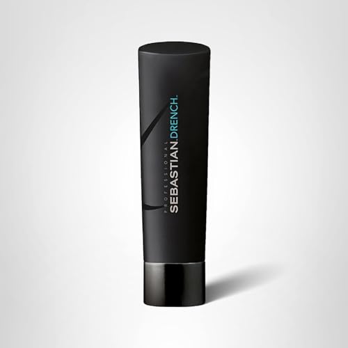 Sebastian Drench Shampoo on shower shelf ready for daily moisture