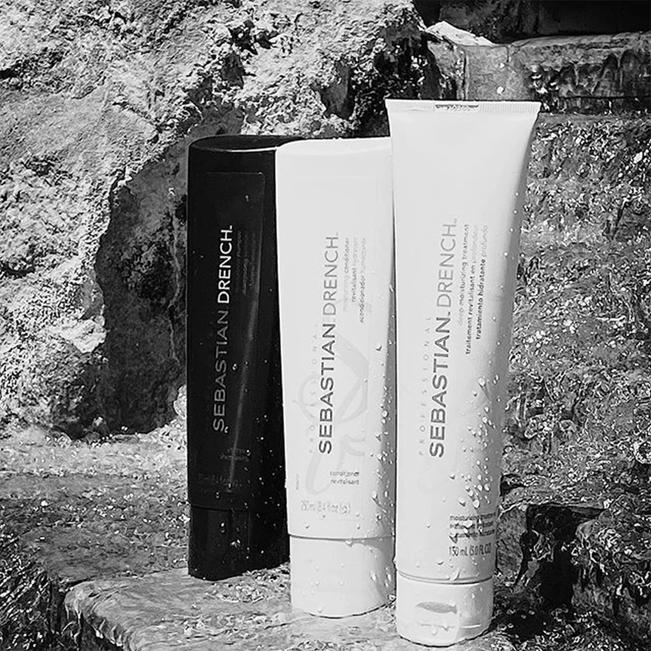 Sebastian Drench Shampoo close-up shows silky movement after use