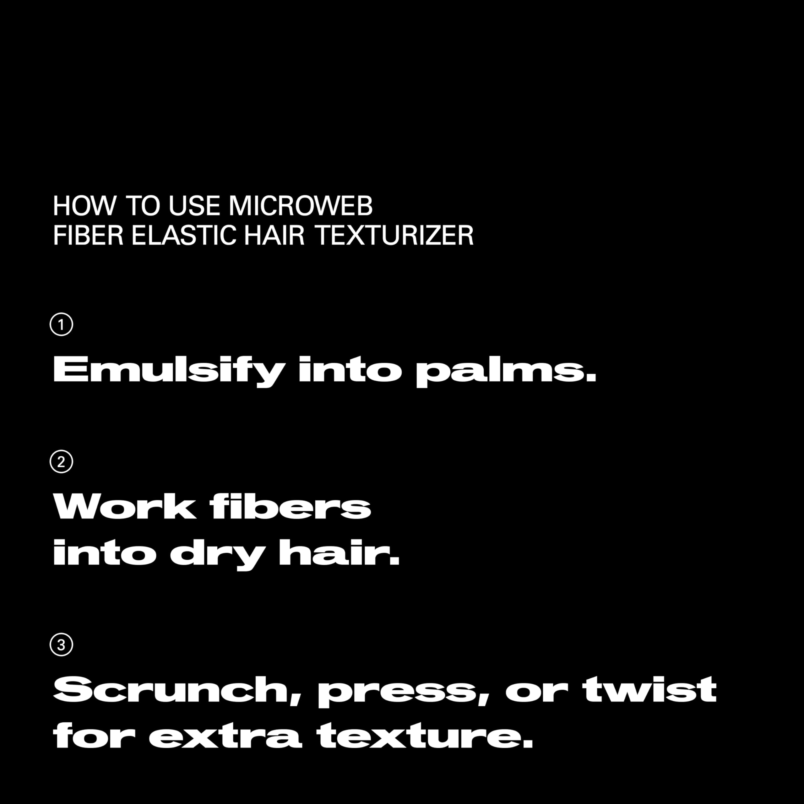 Sebastian Microweb Fiber hands applying the product enables easy styling.