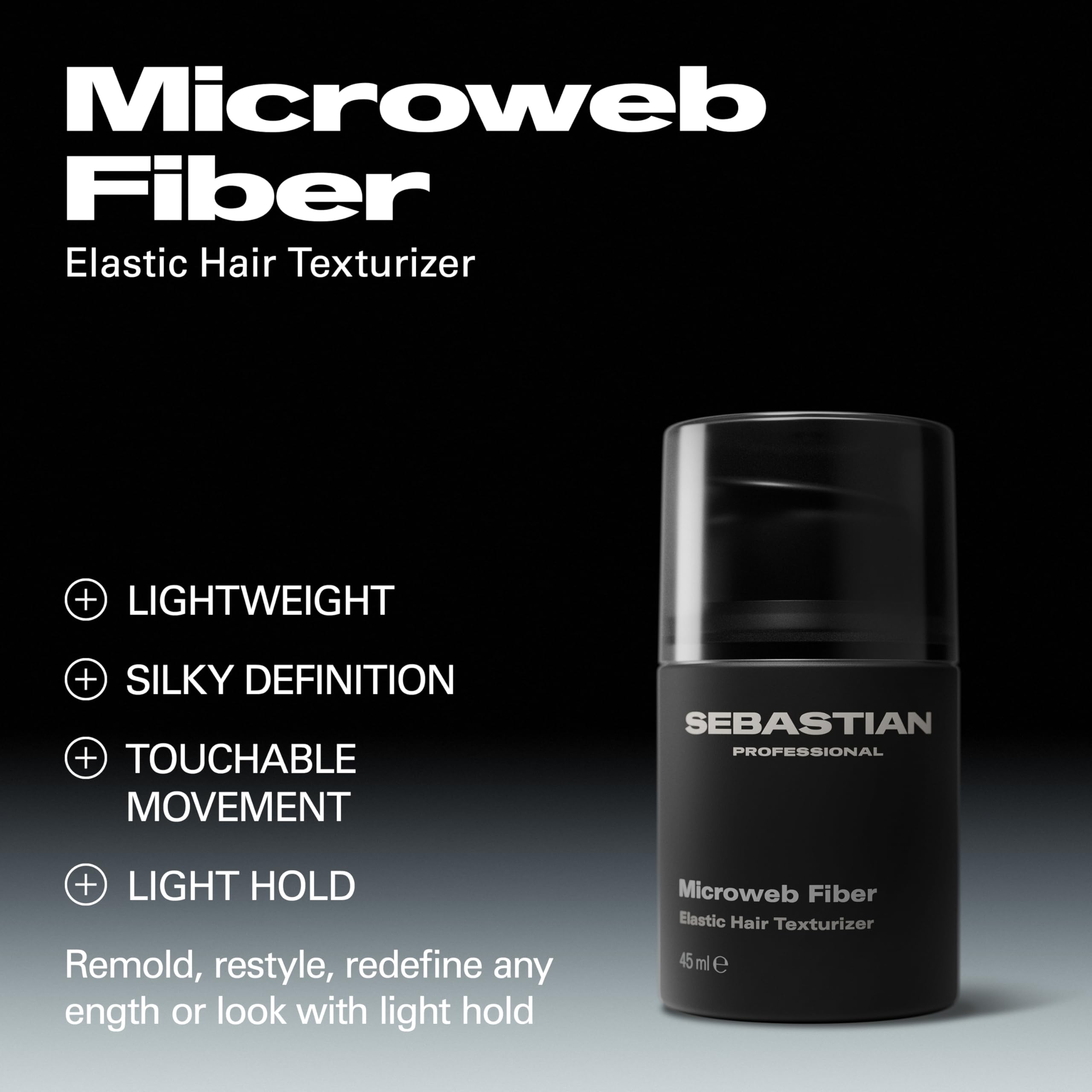 Sebastian Microweb Fiber liquid texture reveals supple gel for adaptable holds.