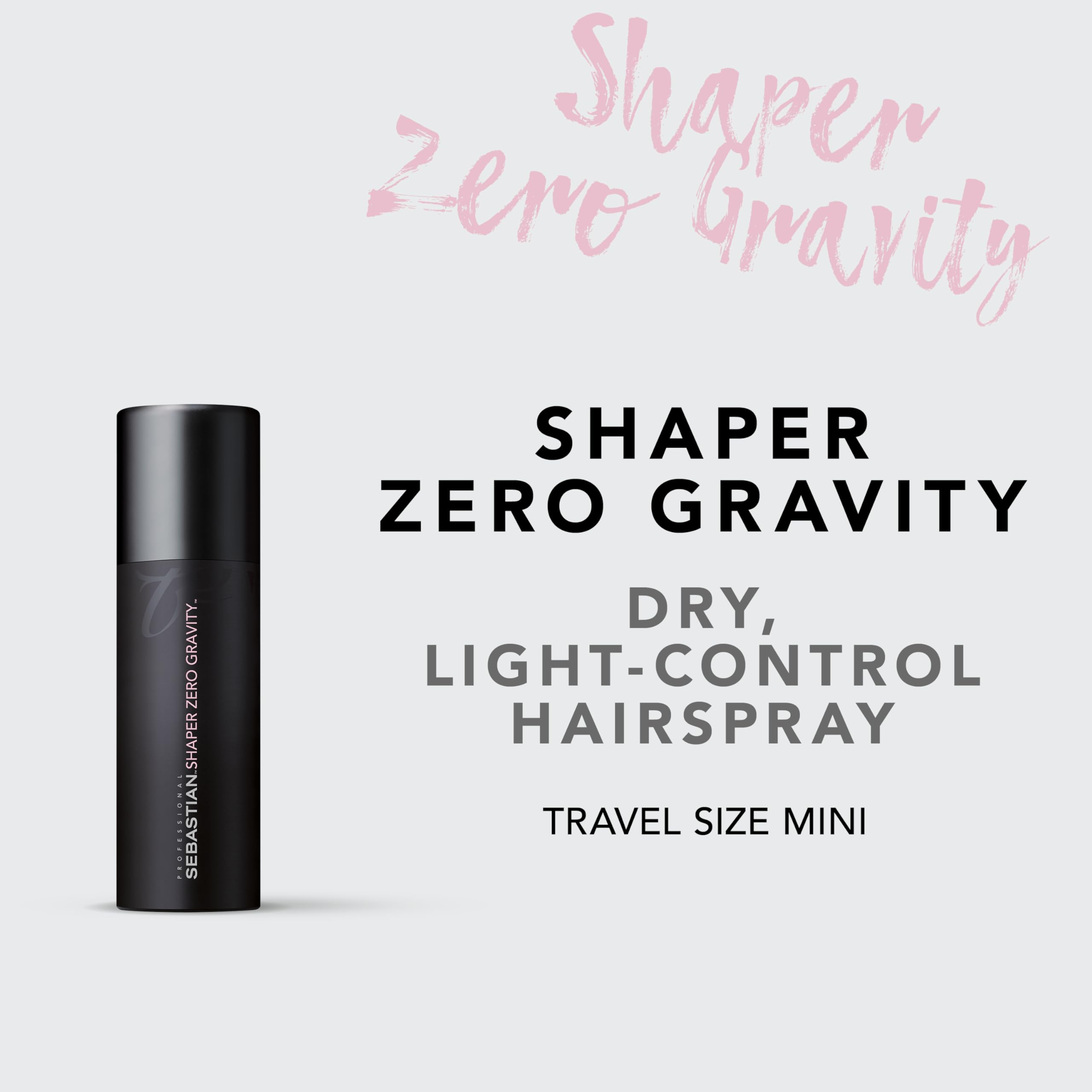 Sebastian Shaper Zero Gravity Mini, pulverizador delicado: fijación media para acabado natural.