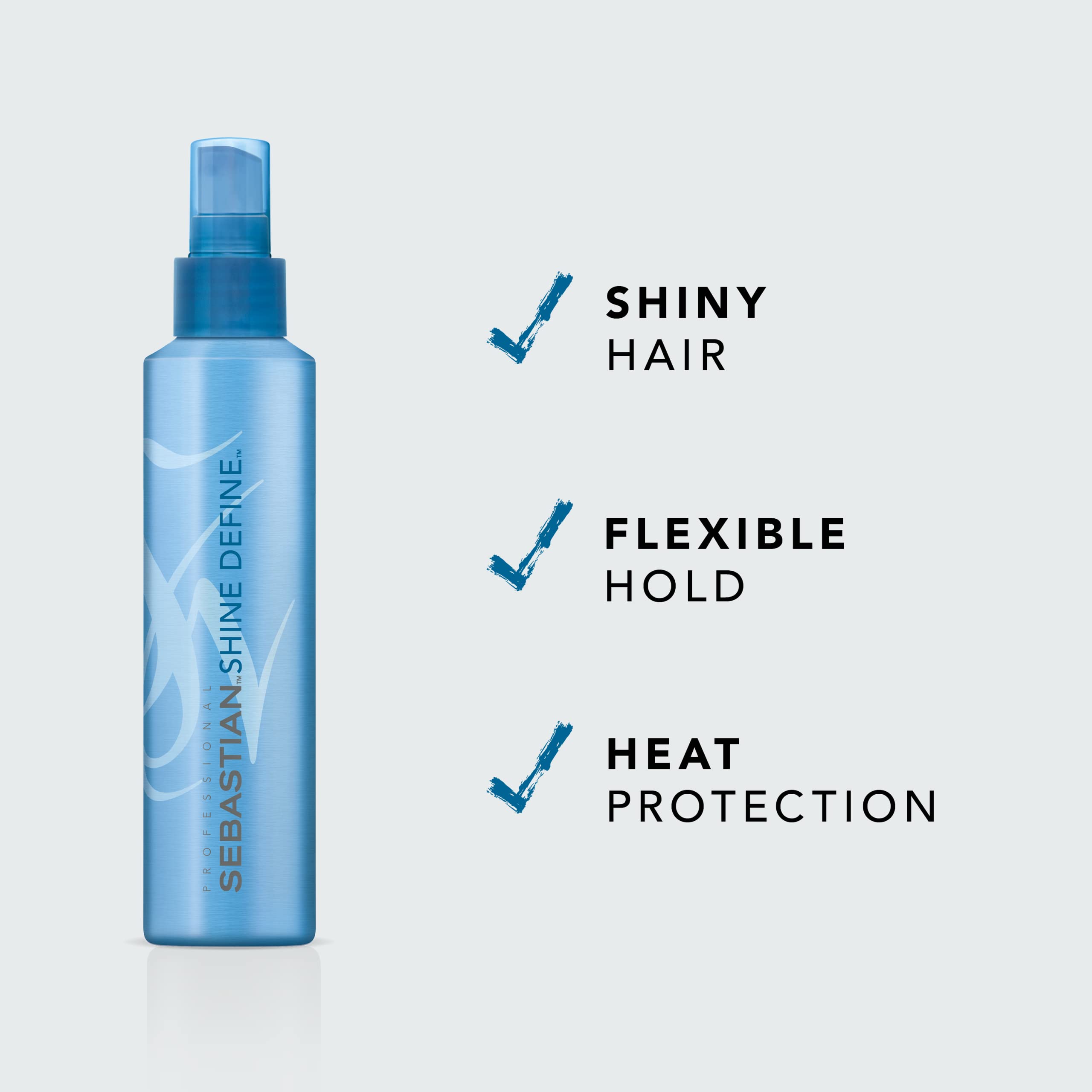 Sebastian Shine Define enfoque brillo satinado en el cabello para suavidad definida.