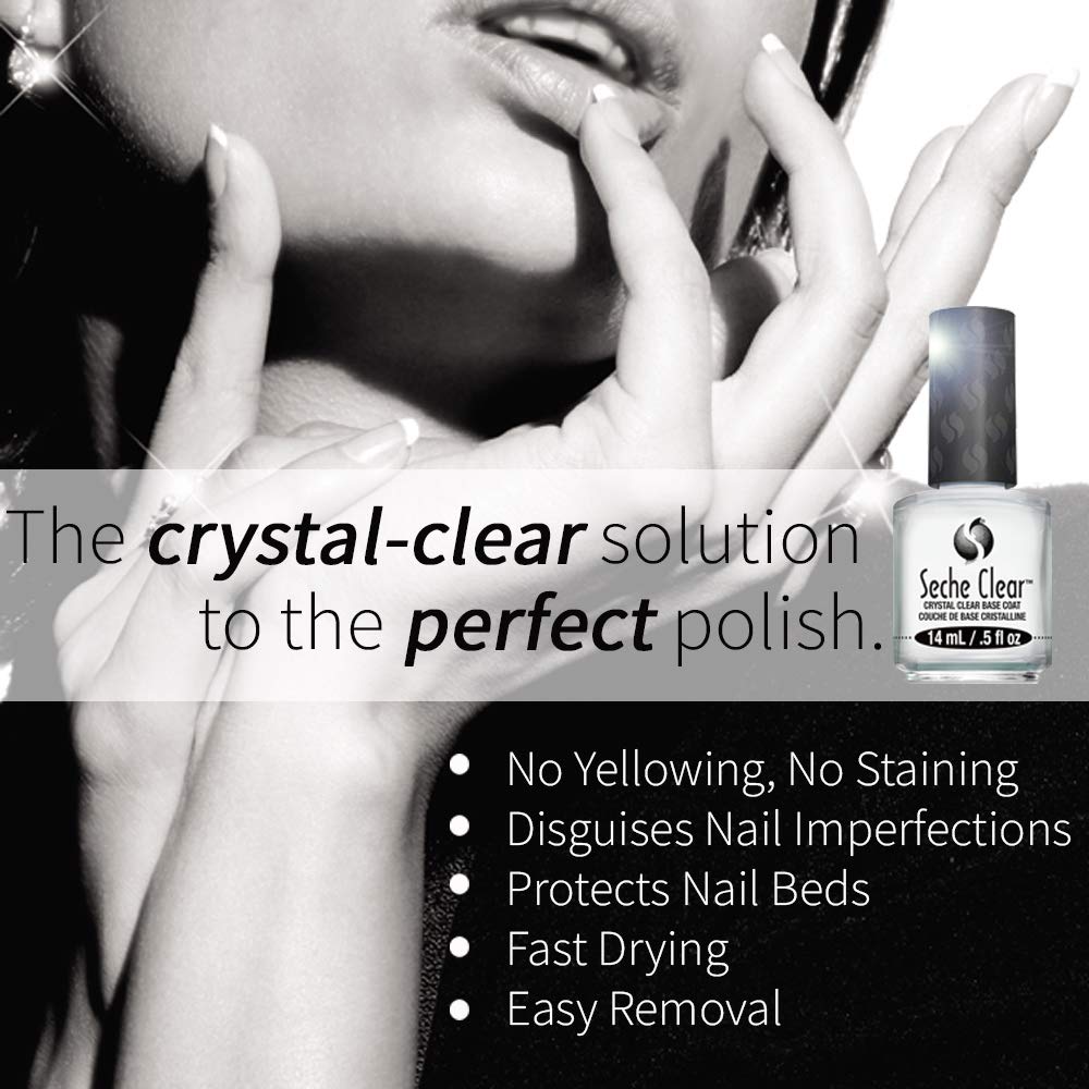 Fortalecimiento de uñas con Seche Clear Base Coat para uñas más resistentes