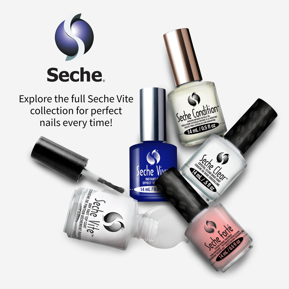 Bamboo silica benefits demonstrated by Seche Forte base coat on nails