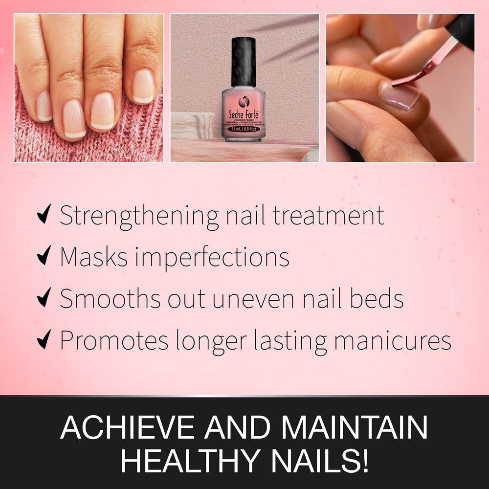 Nails before Seche Forte base coat application showing natural texture