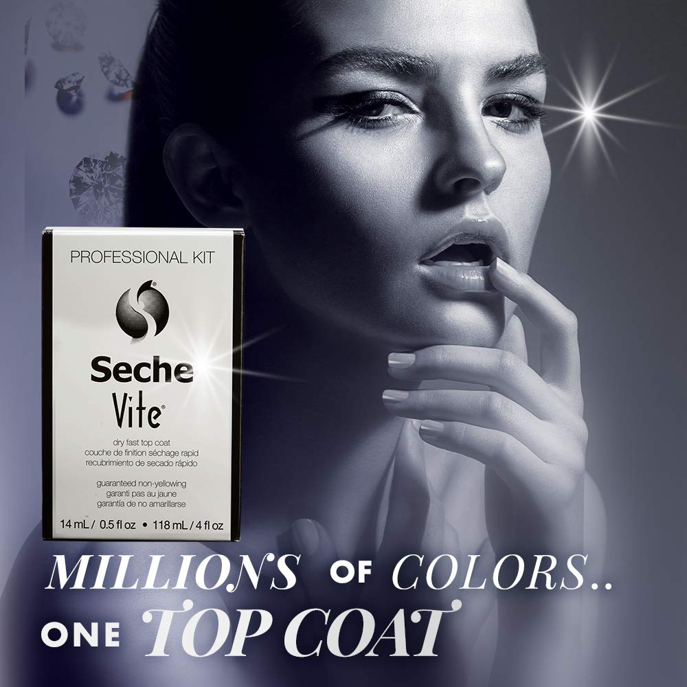 Seche Vite brillo alto espejo que realza el color y protege la manicura.