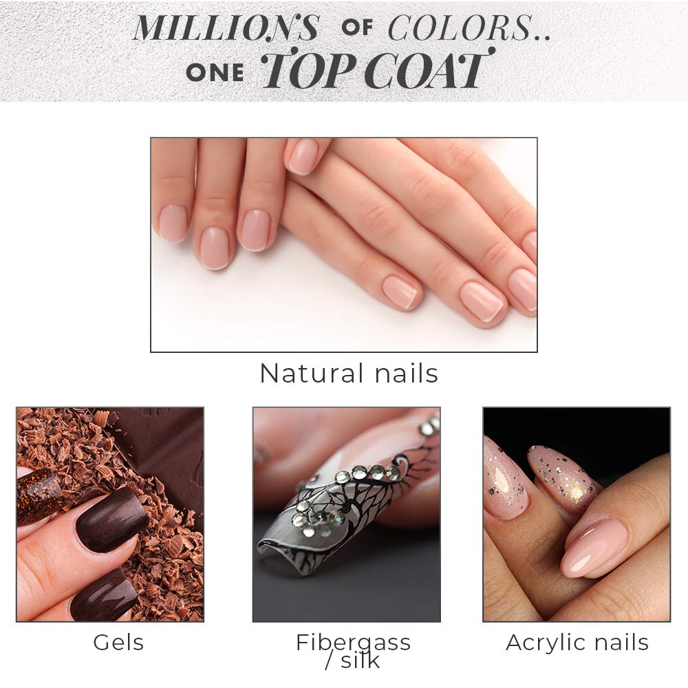 Seche Vite compatible con uñas naturales y extensiones acrílicas.