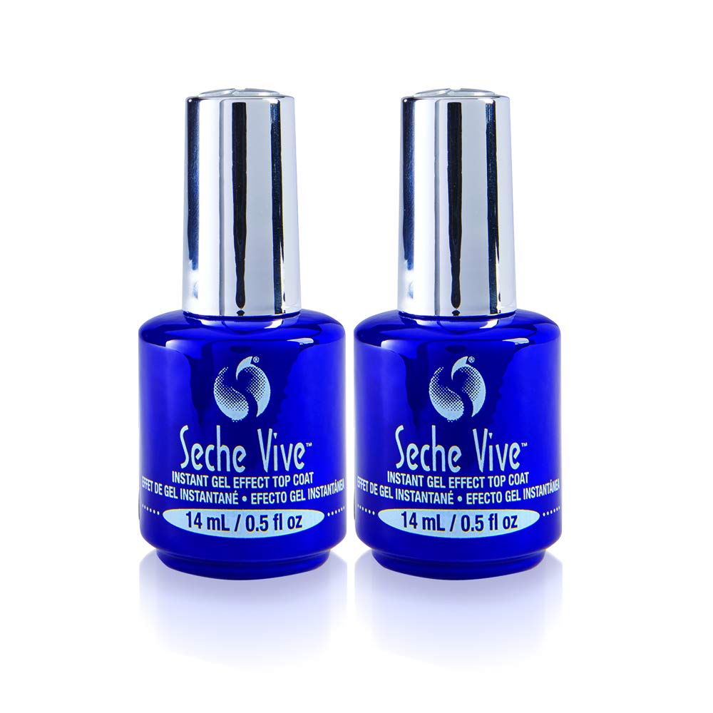 Seche Vive brillos gel instantáneo, acabado luminoso sin lámpara para uñas naturales