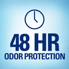 Secret 24hr odor protection badge indicating around-the-clock protection