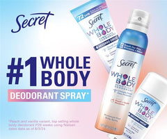 Secret aplicación crema desodorante, sensación fresca al aplicar.
