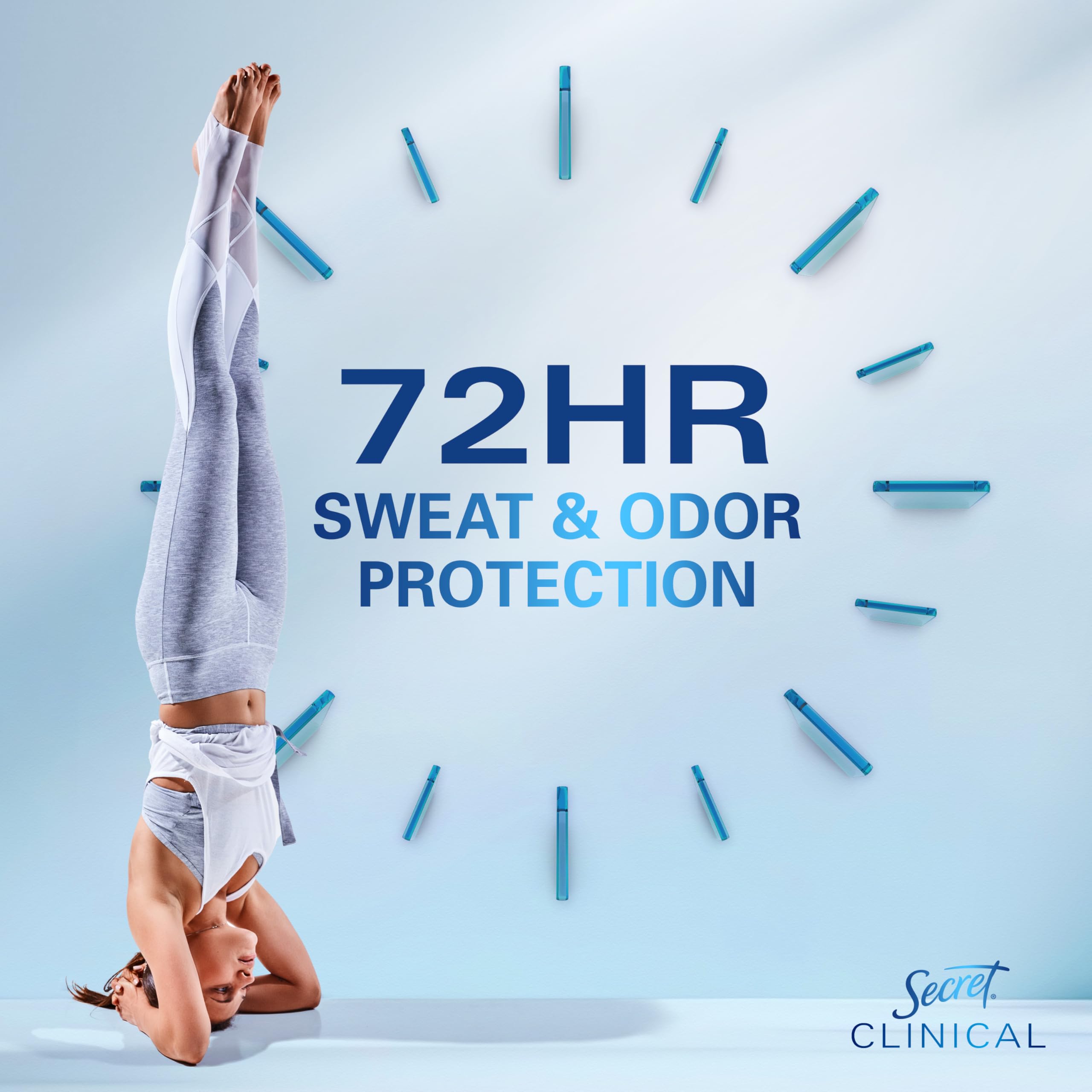 Secret 72-hour protection label highlights extended sweat and odor control