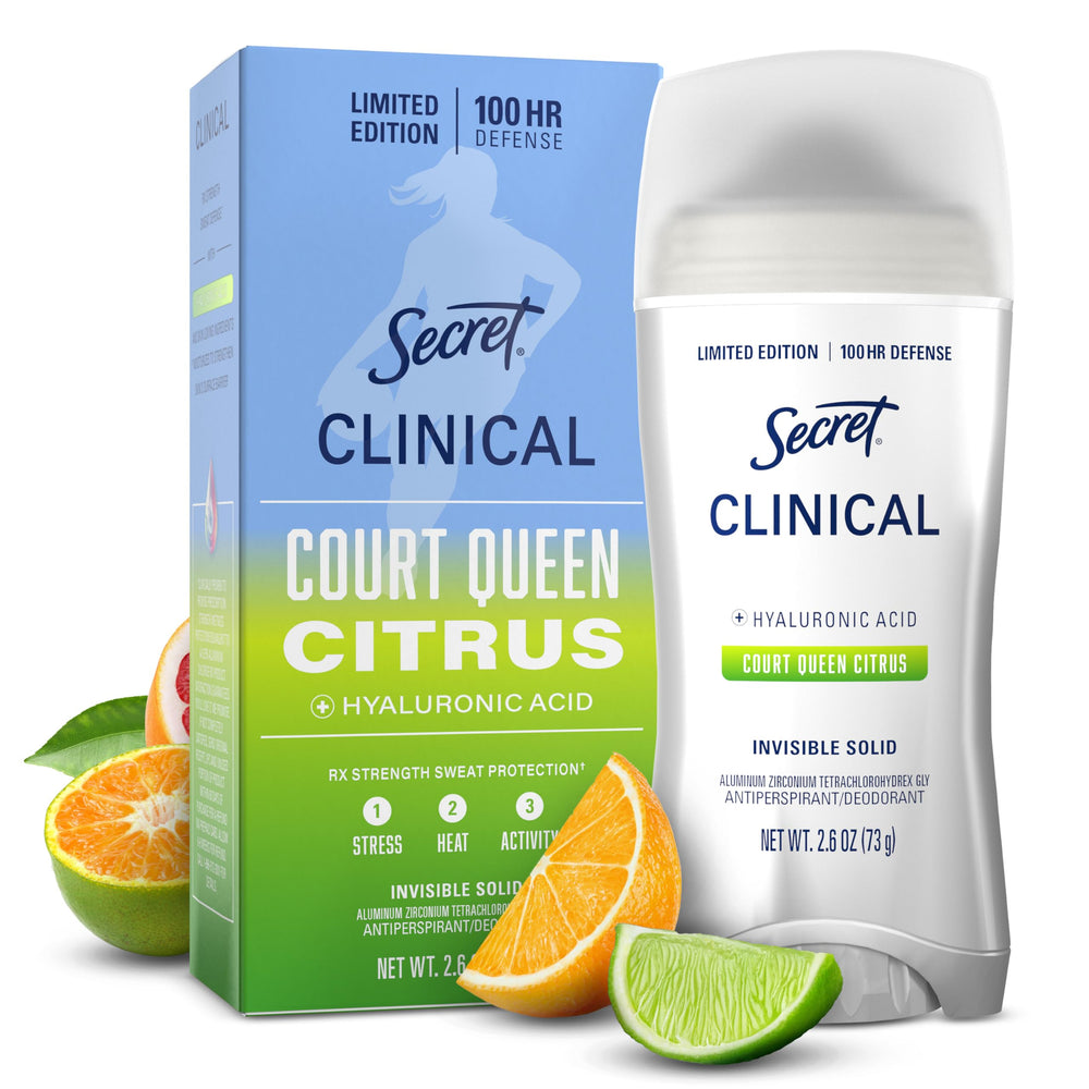 Secret Clinical Strength para mujer, barra invisible, evita manchas en la ropa.