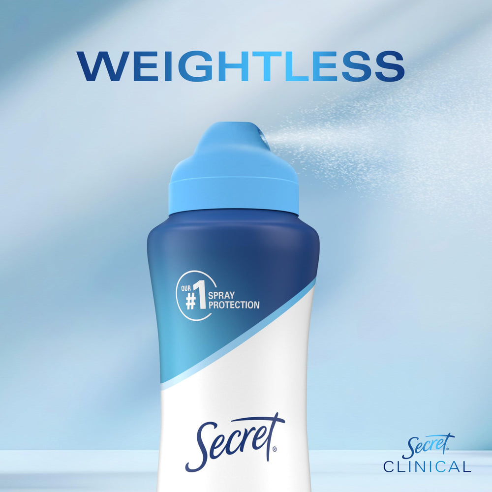 Protección para actividad física con secado rápido de Secret Clinical Strength Dry Spray.
