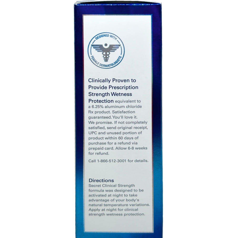 Secret deodorant being applied underarm for dry, comfortable wear.