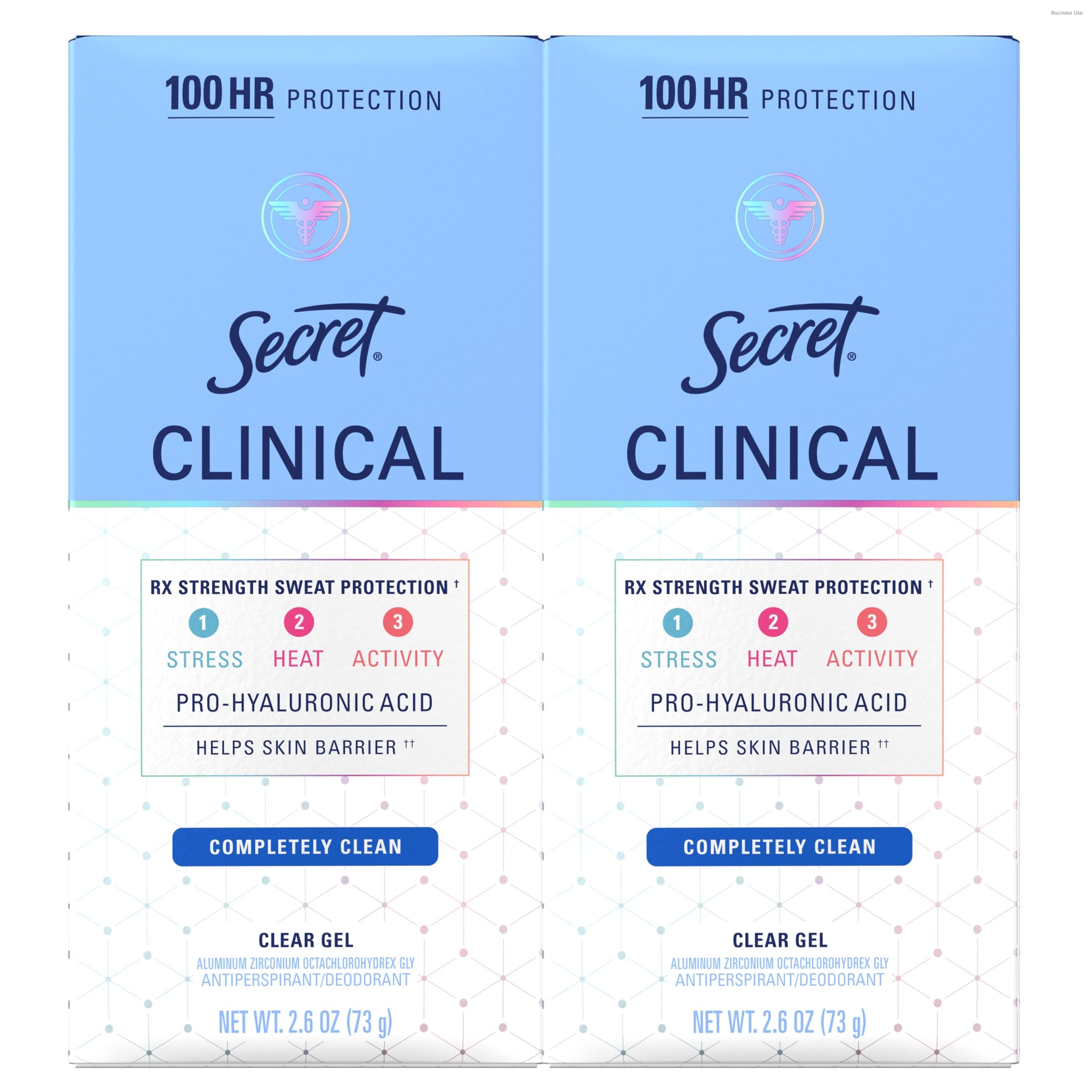Secret Clinical Strength 2-pack with clear gel deodorant for all-day confidence.