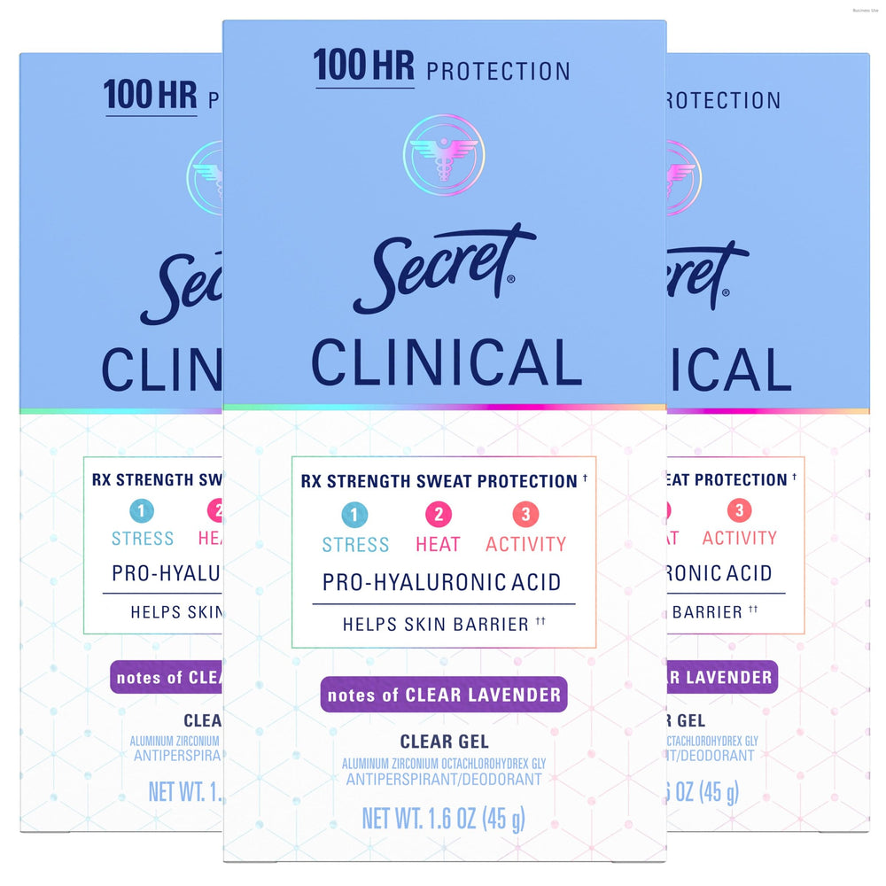 Secret Clinical Strength women bottle shows long-lasting protection against sweat