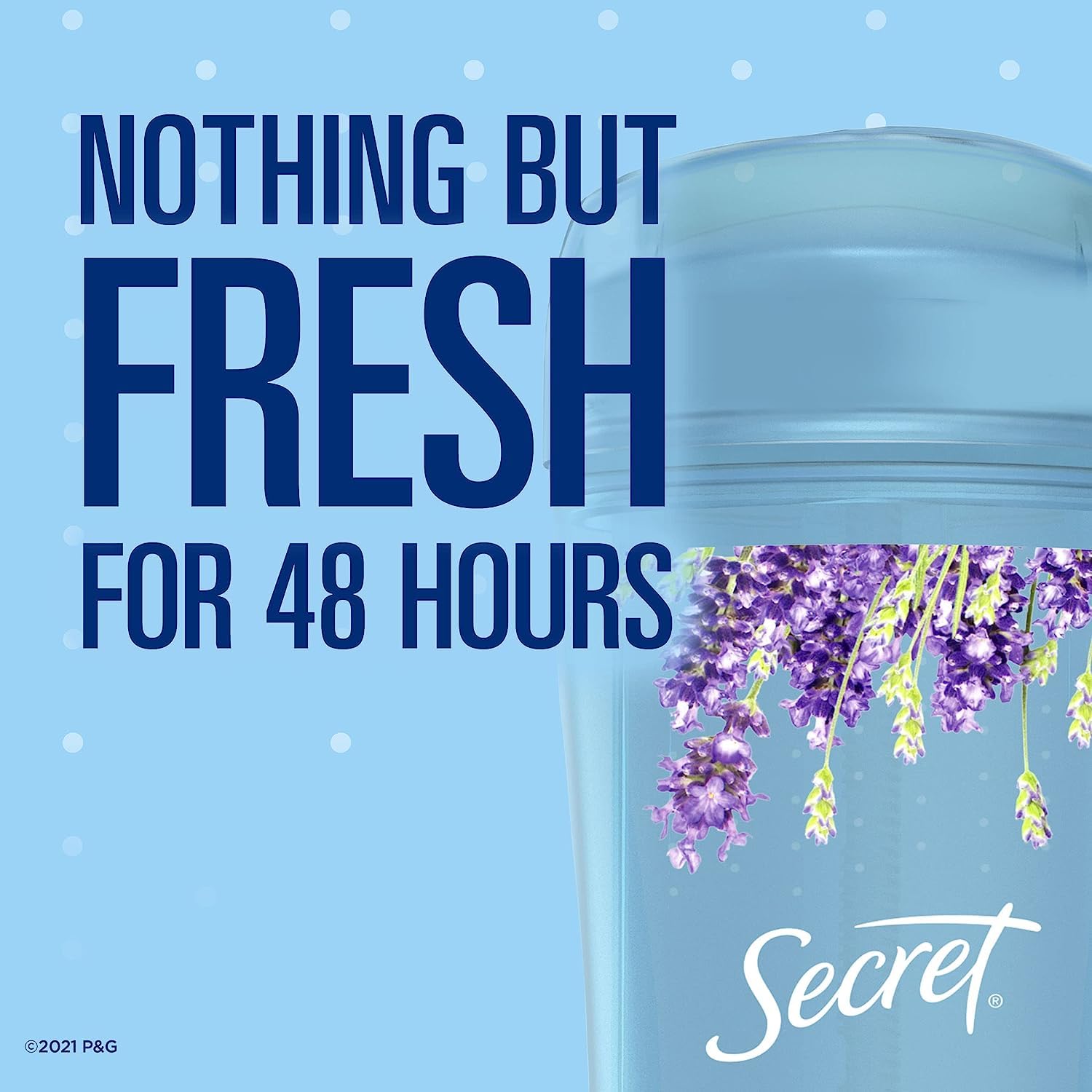 Secret Lavanda: control de olor de 48 horas con desodorante invisible.
