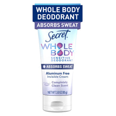 Secret crema desodorante cuerpo, aplicación suave y cómoda