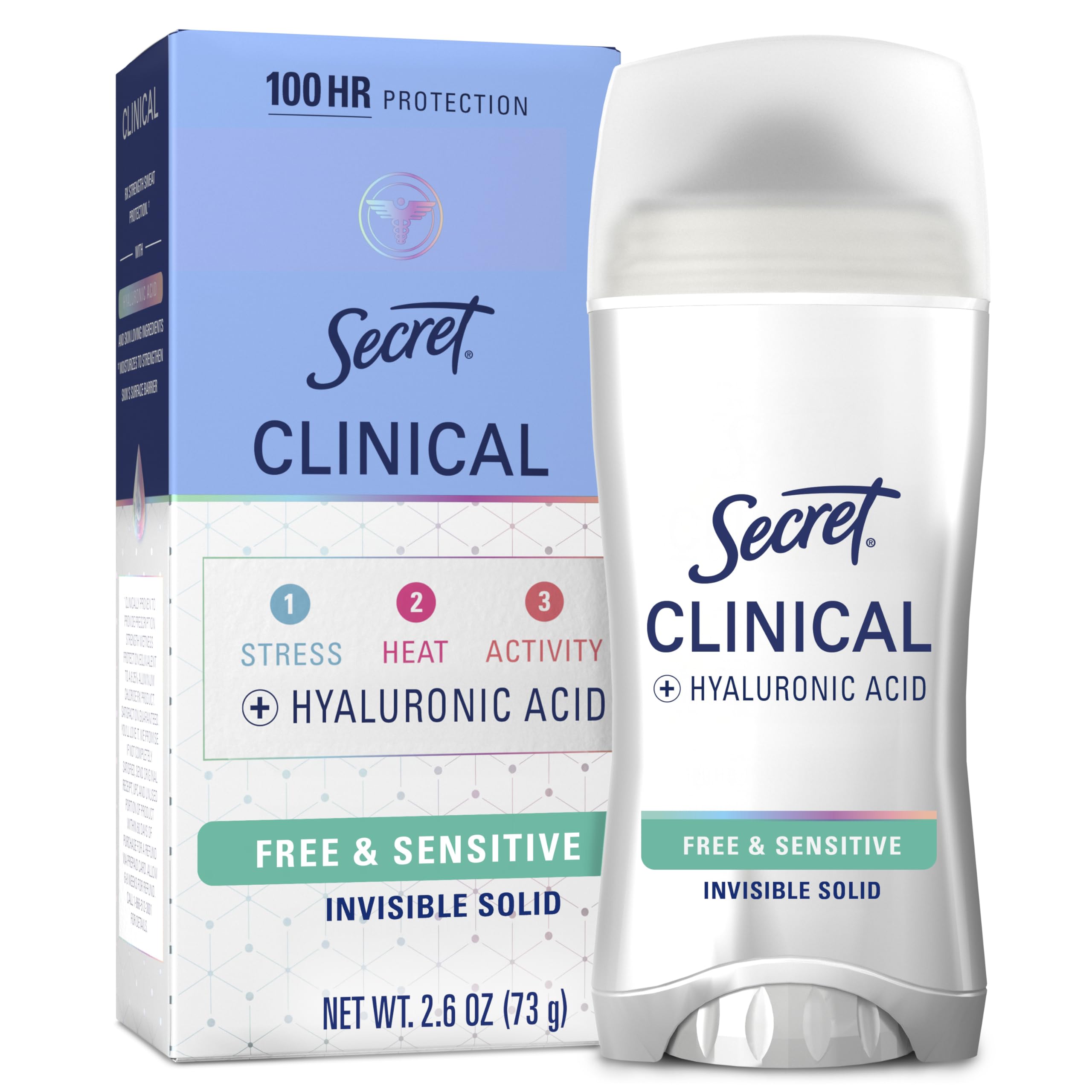 Secret Clinical Strength desodorante para mujer, formato invisible sin fragancia, protección de 100 horas.