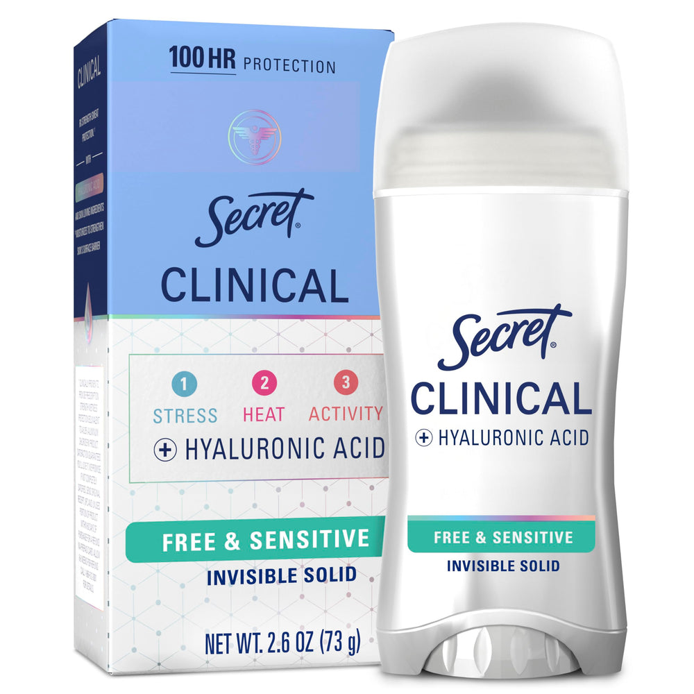Secret Clinical Strength desodorante para mujer, formato invisible sin fragancia, protección de 100 horas.