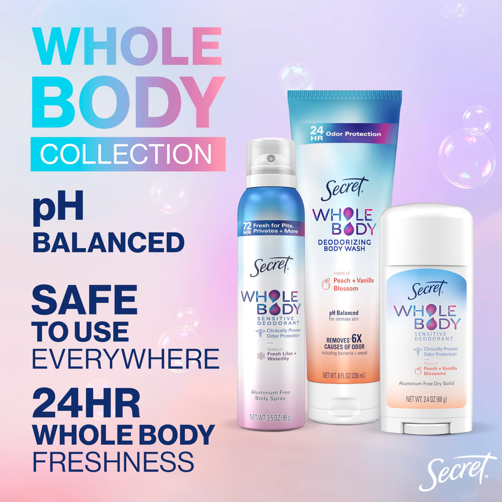 Secret desodorante corporal barra para áreas privadas con aroma suave.