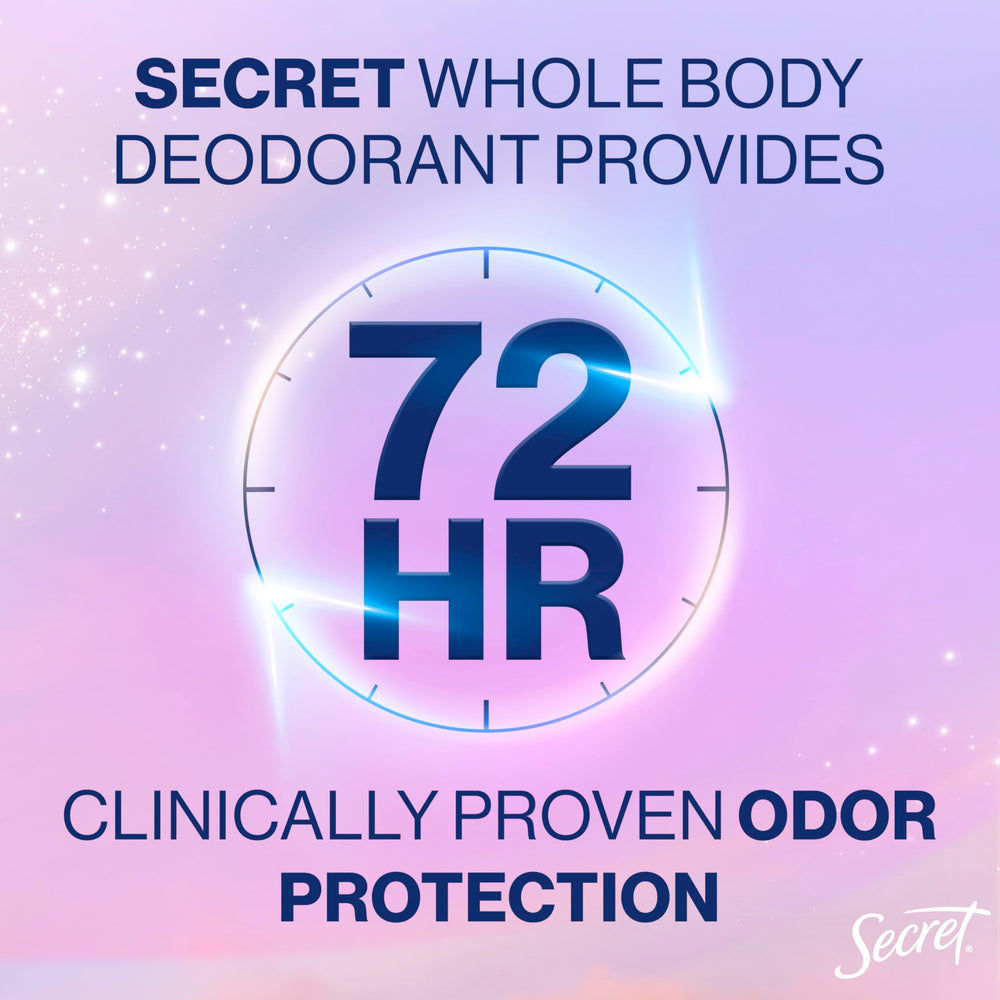 Secret desodorante cuerpo seco para debajo del busto, anti roce.