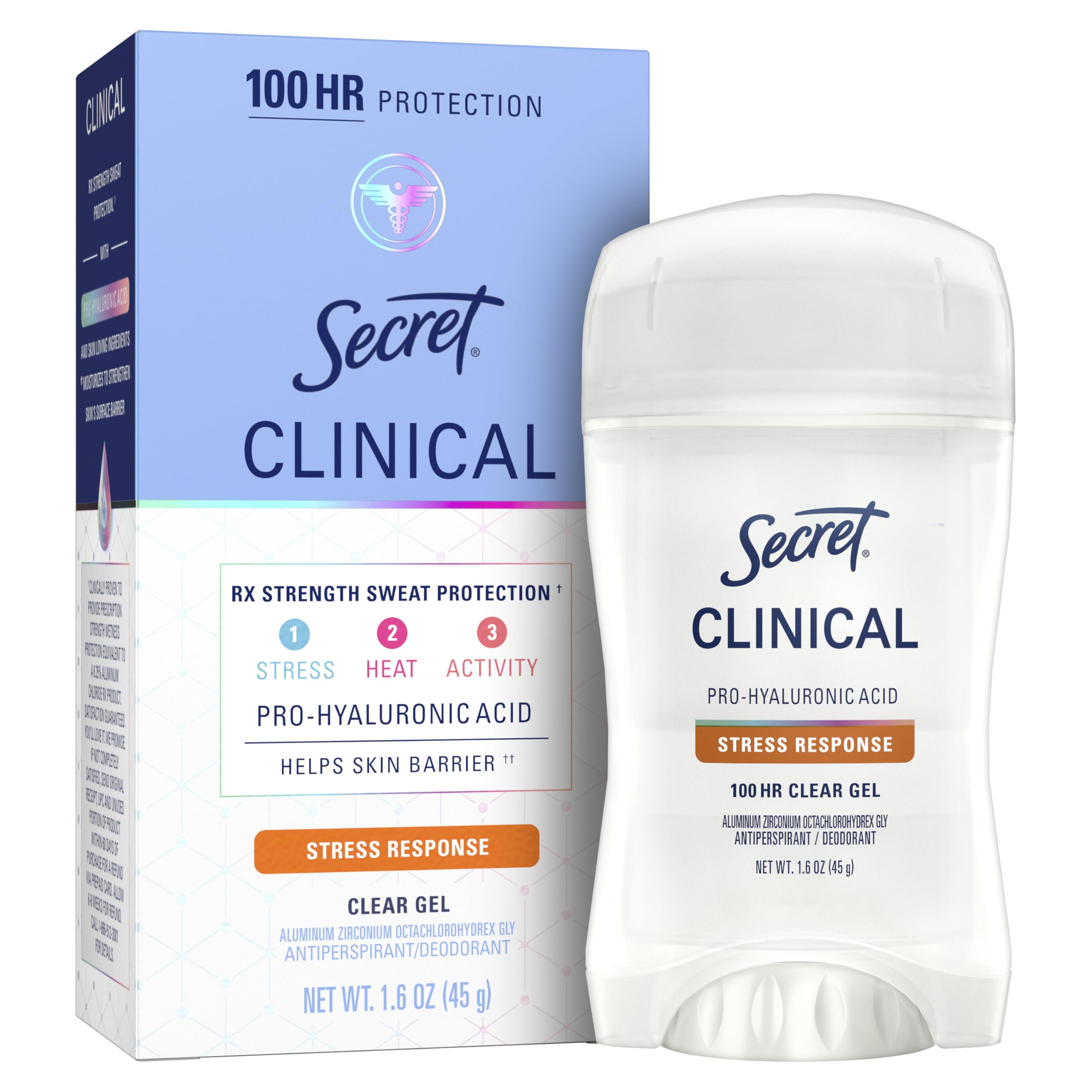 Secret desodorante gel claro 100h protege contra el sudor durante todo el día