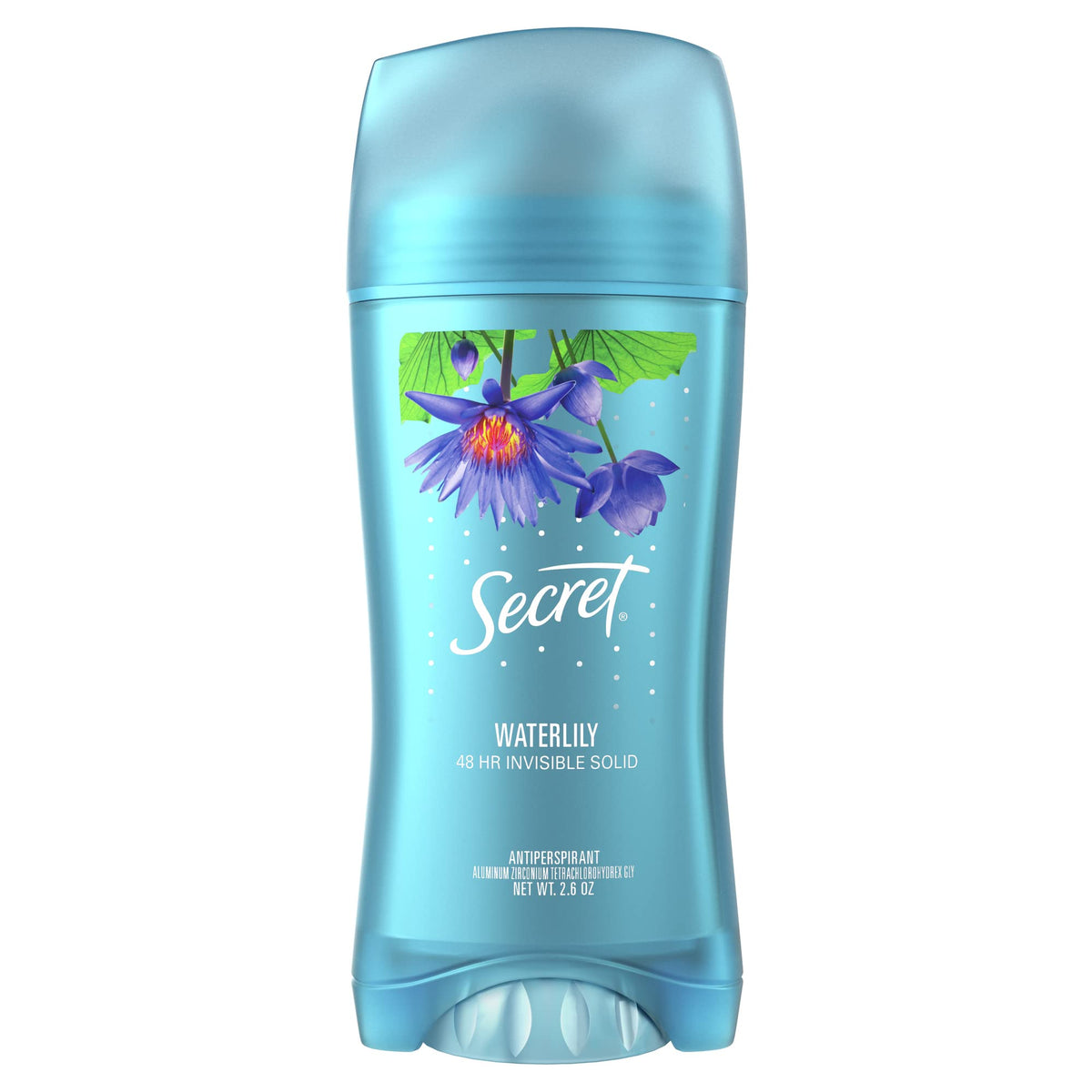 Secret Desodorante Invisible Waterlily, barra compacta con protección de 48 horas para estar seca.