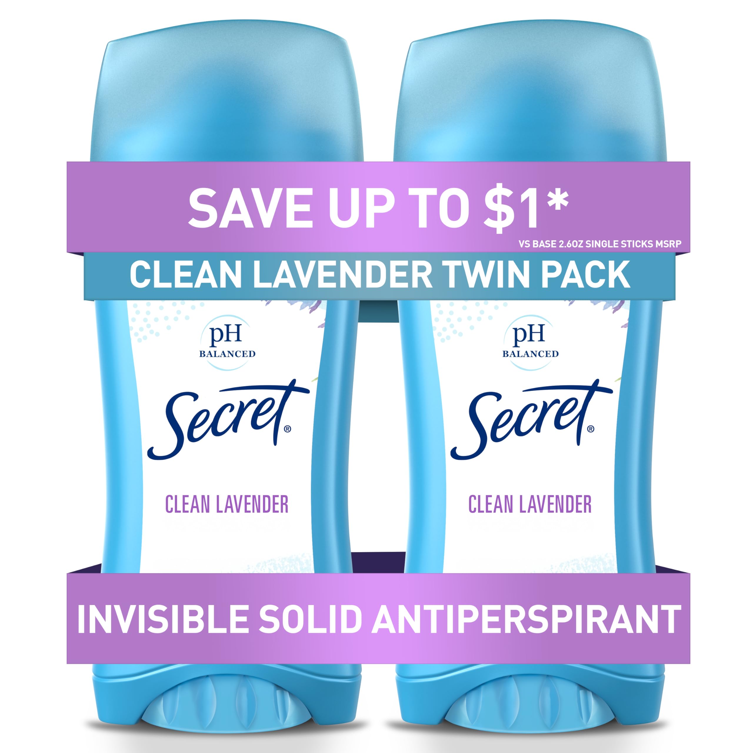 Secret desodorante invisible solid lavanda: aplicación suave diaria para mantener la piel seca y fresca