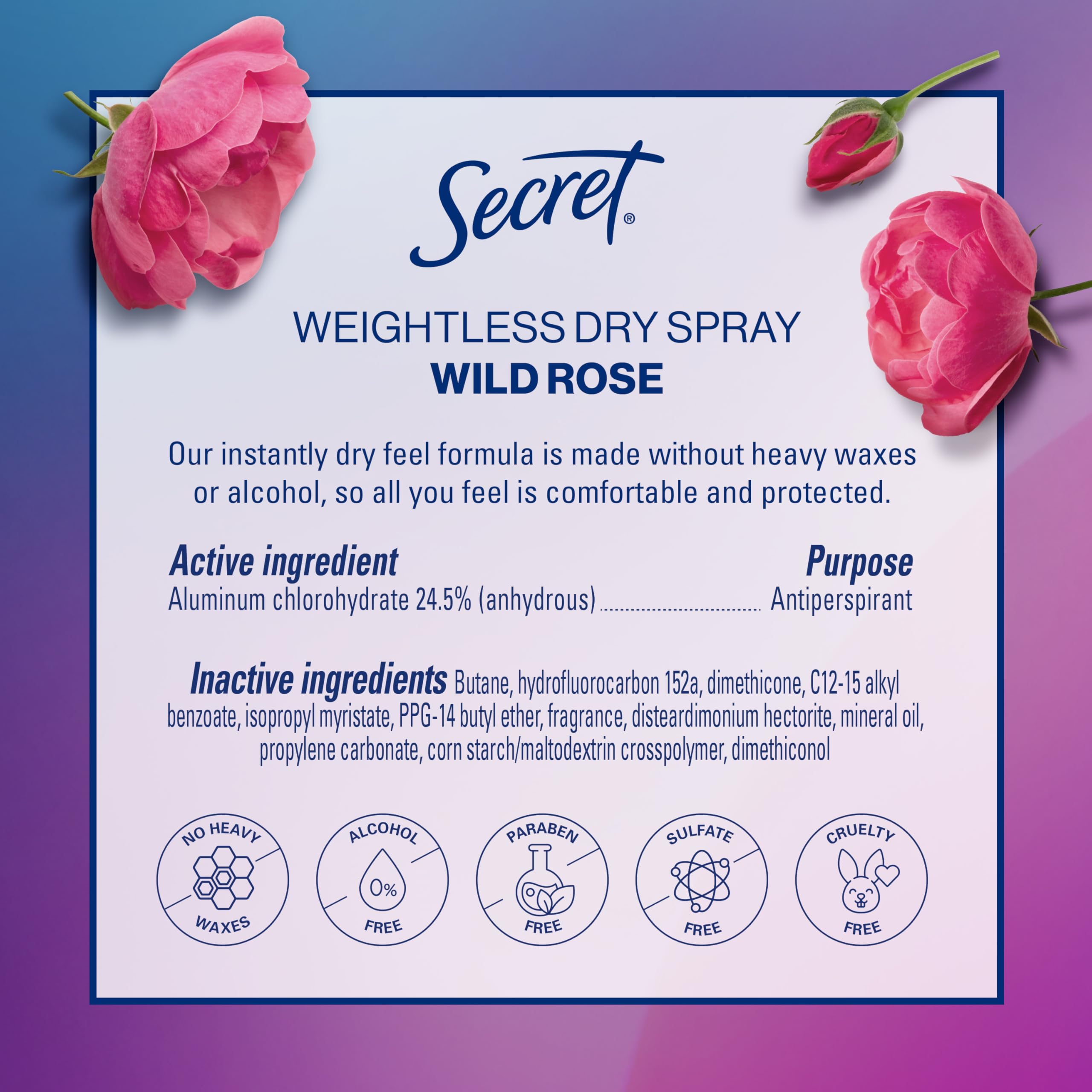 Secret desodorante para mujer, aroma rosa salvaje para citas
