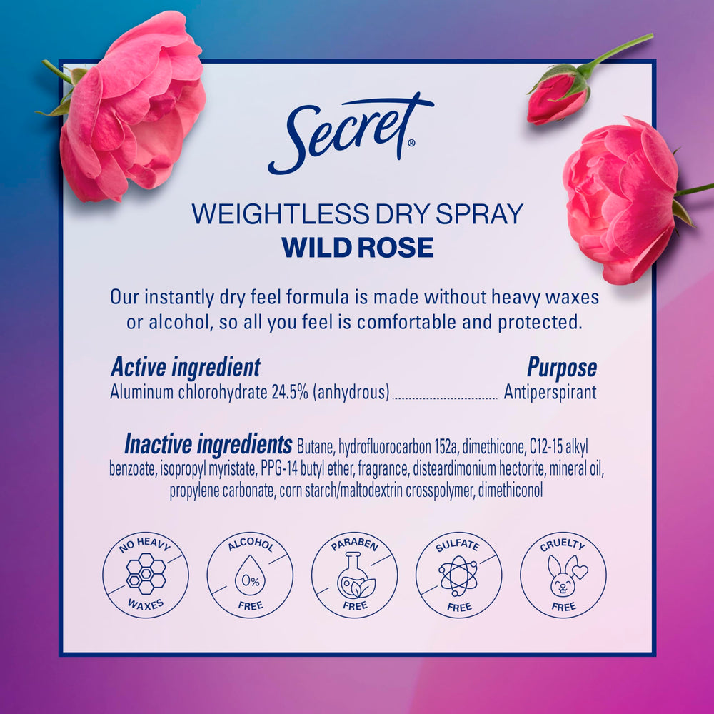 Secret desodorante para mujer, aroma rosa salvaje para citas