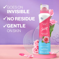 Secret desodorante para mujer, protección de 48 horas contra sudor y olor