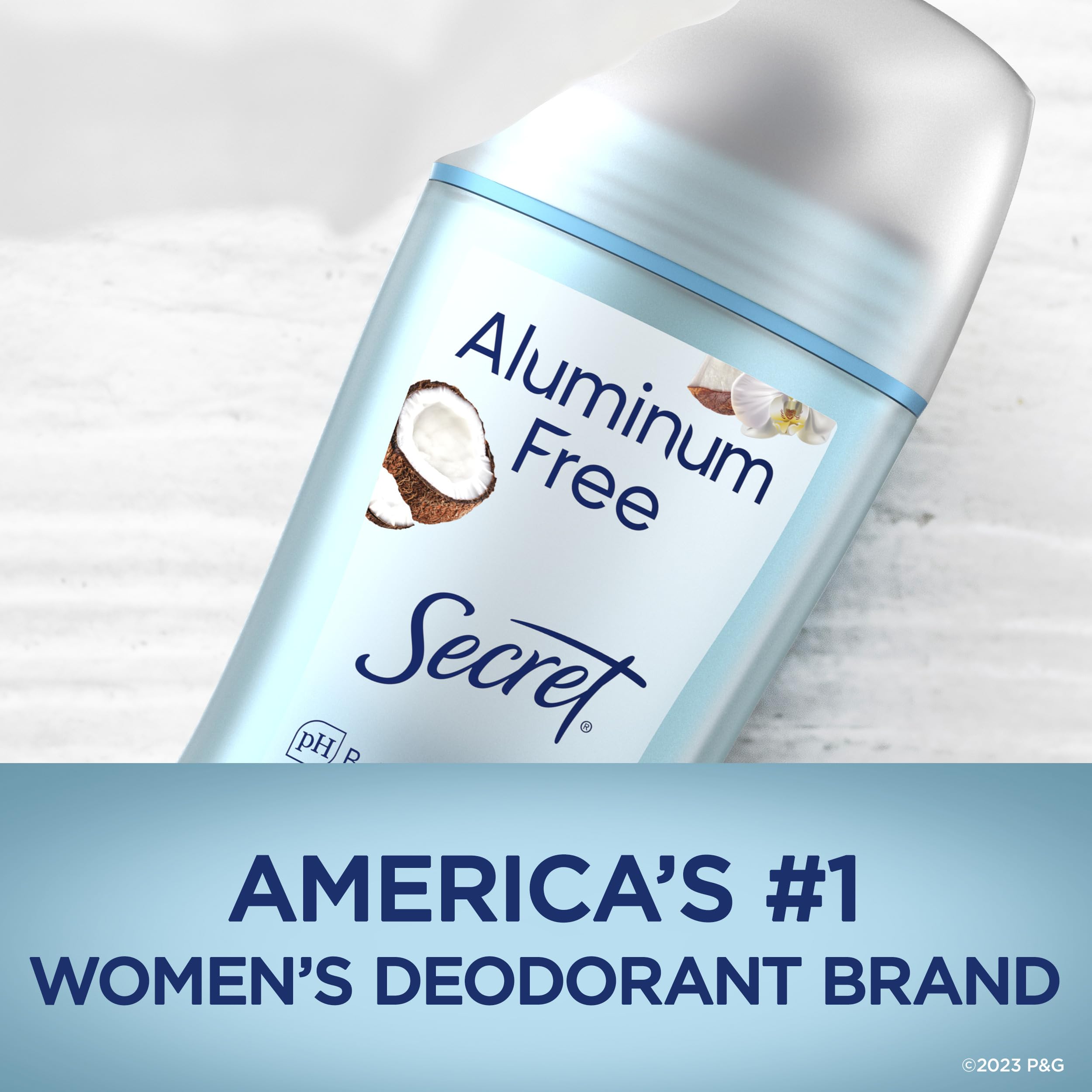 Secret desodorante sin aluminio derivados naturales en fórmula suave.