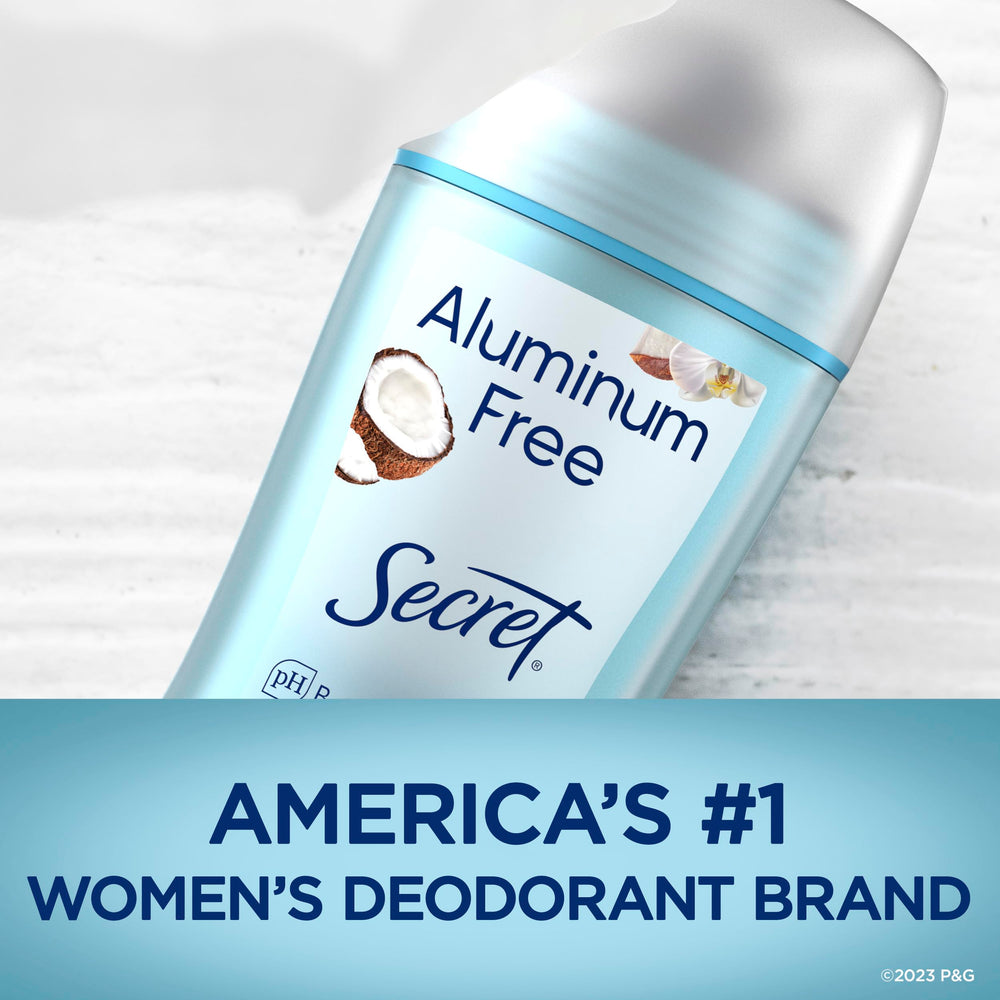 Secret desodorante sin aluminio derivados naturales en fórmula suave.