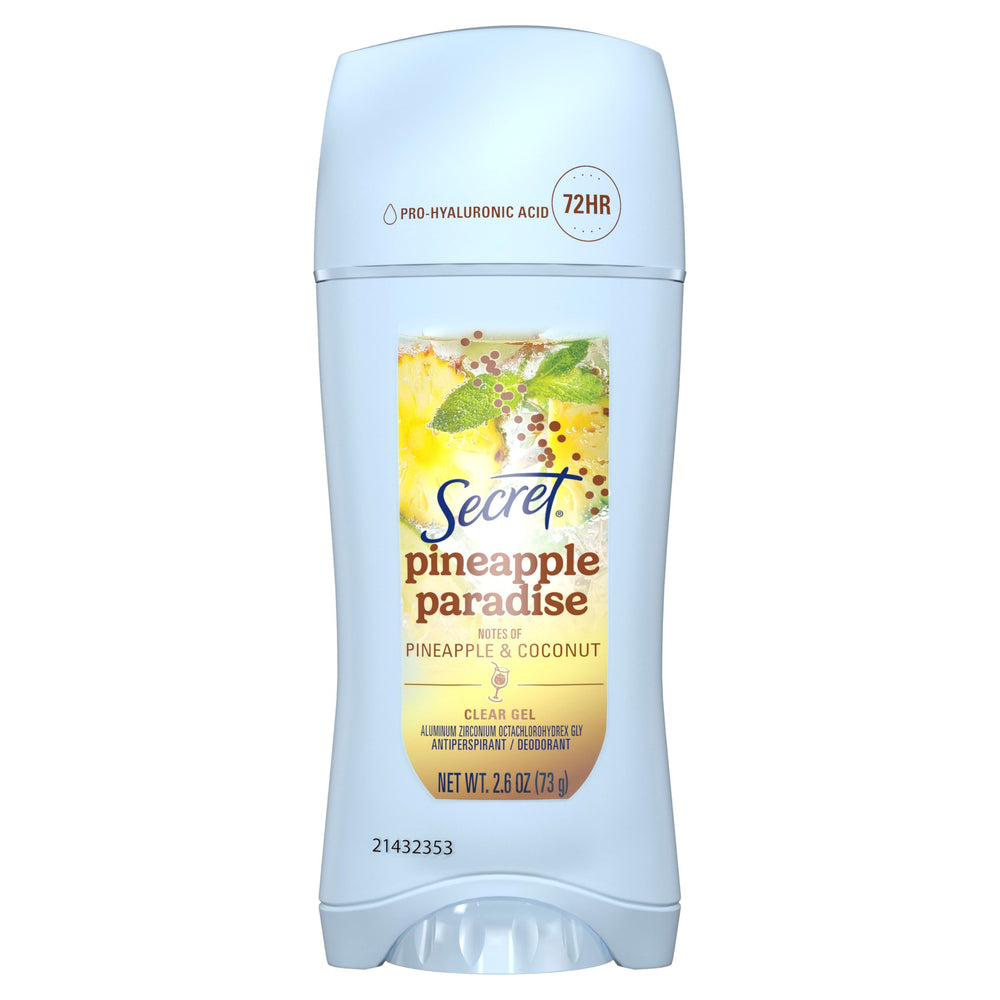 Secret Paraiso de Piña: botella del desodorante con aroma frutal para uso diario.