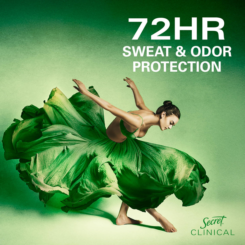 Secret desodorante con protección 72 horas contra sudor y olor.