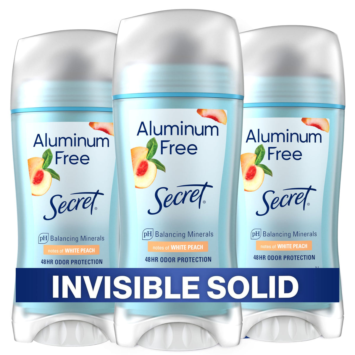 Secret desodorante sin aluminio para mujer, envase práctico para uso diario.