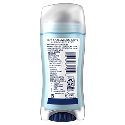 Secret deodorant dries clear on skin to avoid white marks.