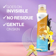Secret Dry Spray 3-pack displays convenient three-pack packaging.