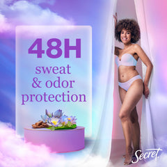 Three-pack display of Secret Dry Spray for budget-friendly protection