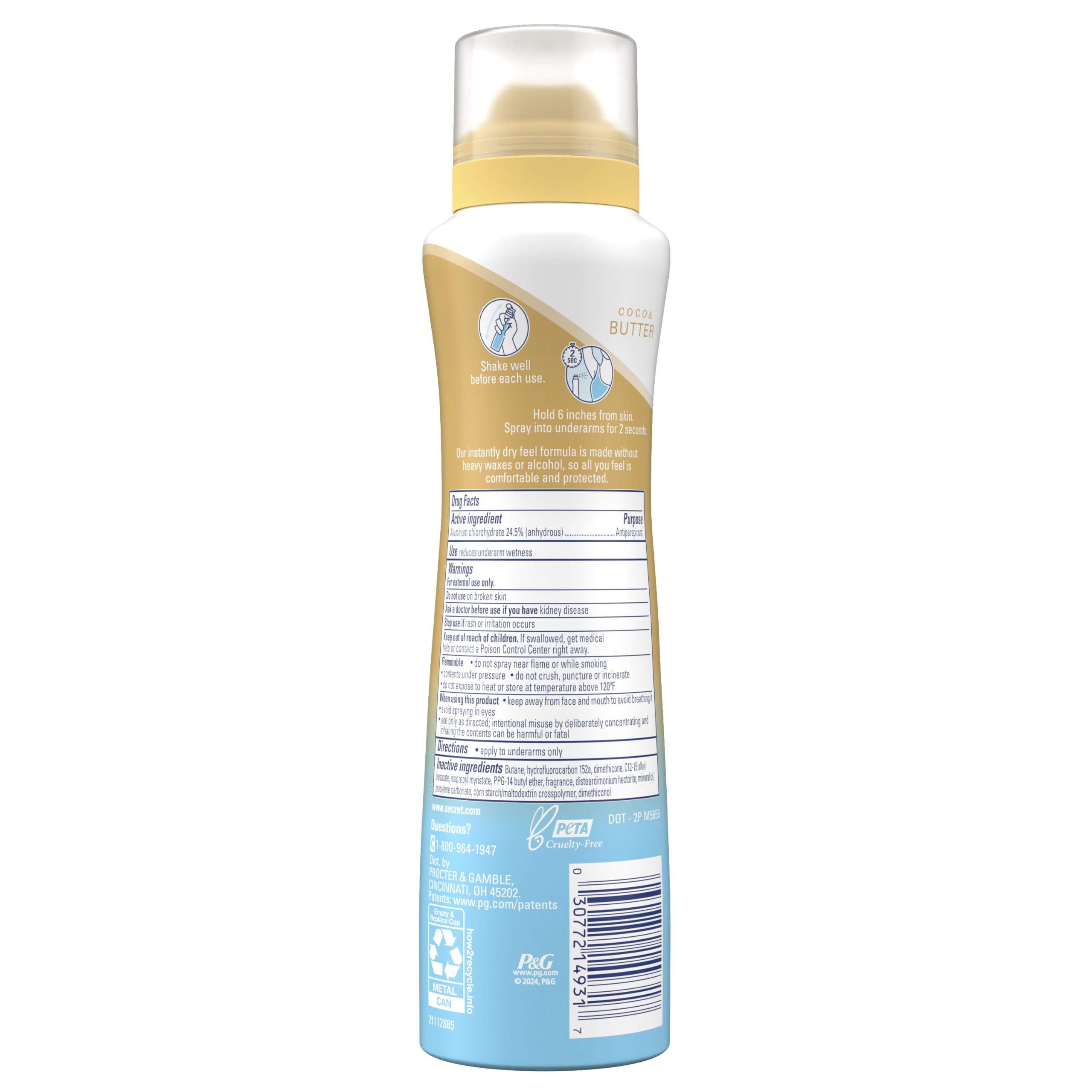 Secret Dry Spray travel-size pack for on-the-go protection