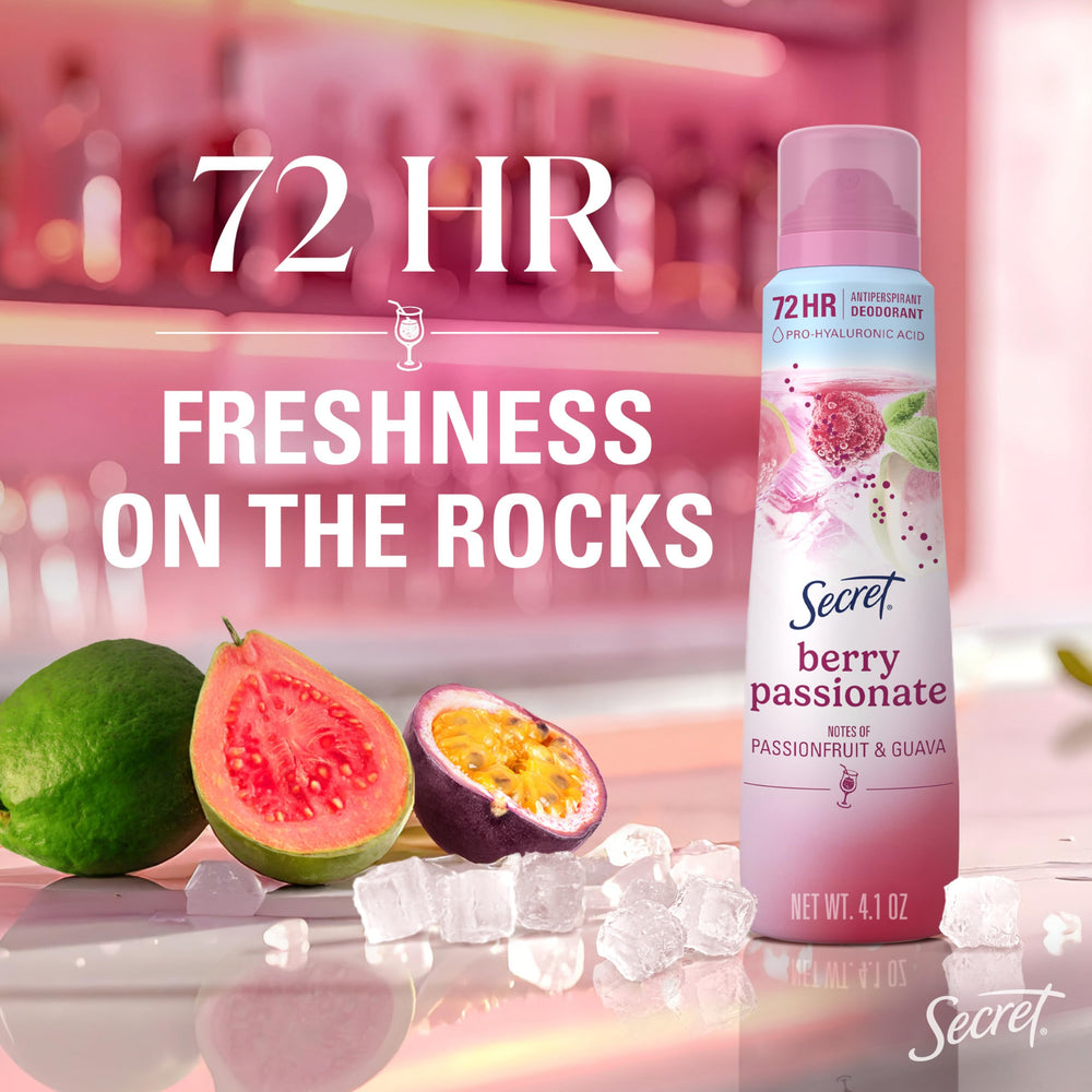 Secret edición Miami Mocktail Berry Passionate, fragancia frutal para días activos