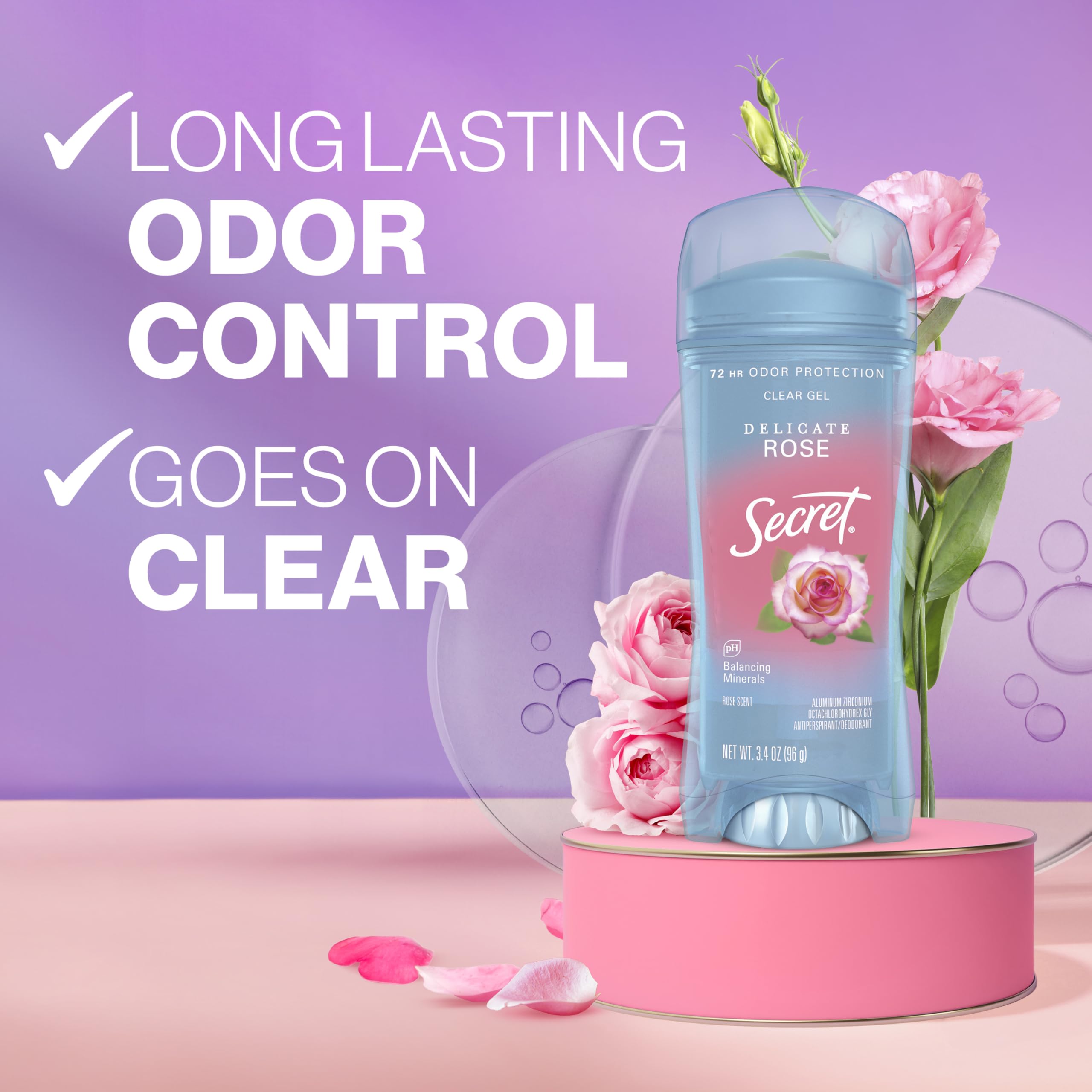 Secret Fresh aplicación suave en gel claro para uso diario cómodo