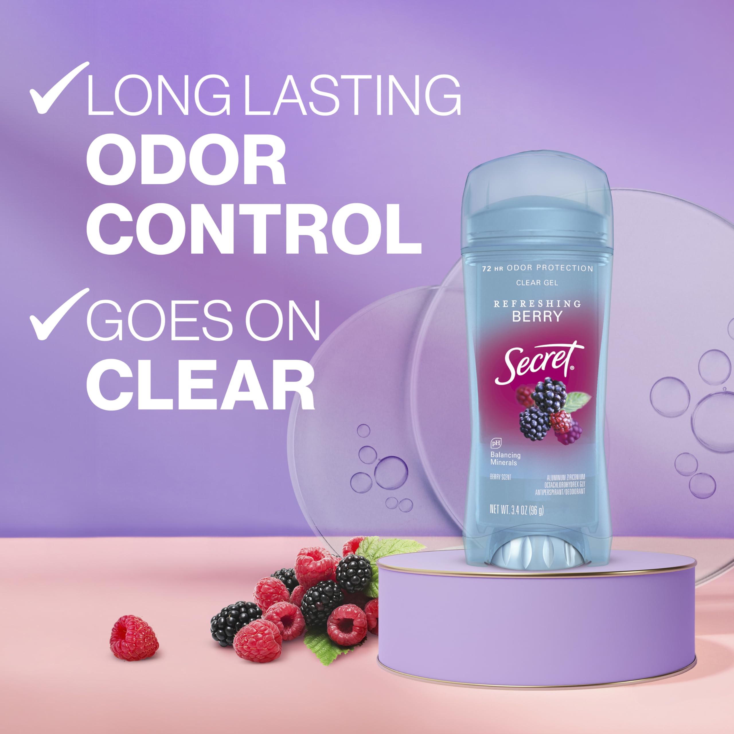 Secret Fresh aplicación de gel líquido, rápida y sin residuos.