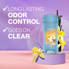 Secret Fresh clear gel application for a residue-free finish.